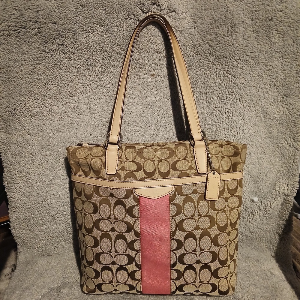 Coach Signature Stripe Tote